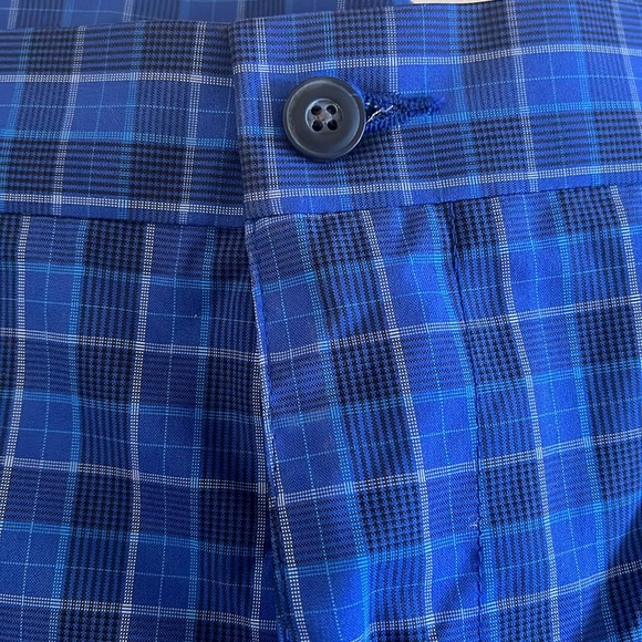 PGA Tour Blue plaid shirt. Size 44, 10 inch inseam - Picture 2 of 6